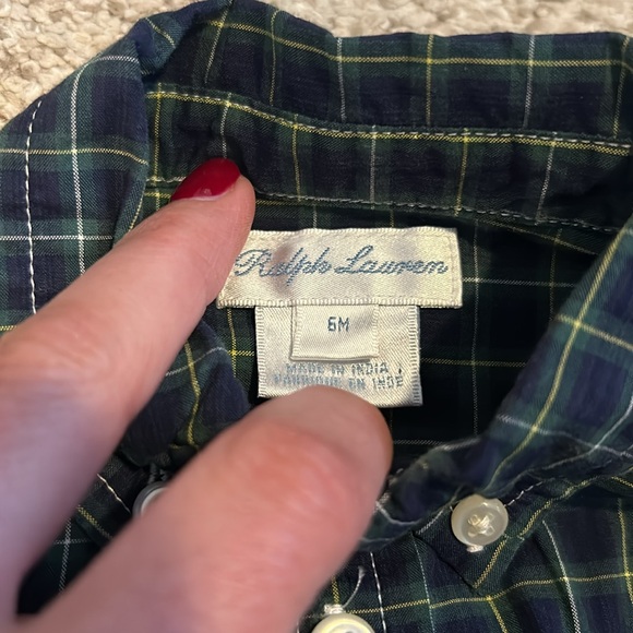 Ralph Lauren Plaid Shirt, 6M - Picture 3 of 5